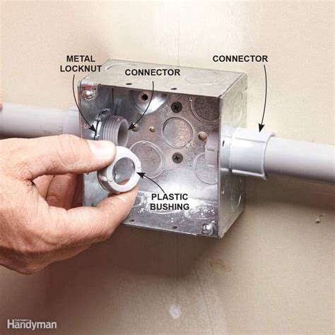 how do you interface pvc into a metal fuse box|pvc pipe to electrical box.